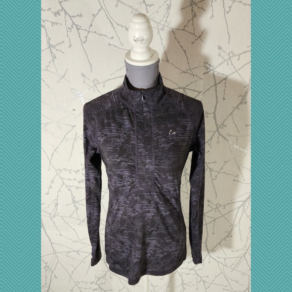 Paradox Purple Printed DriRelease Merino Wool Blend Half Zip Long Sleeve